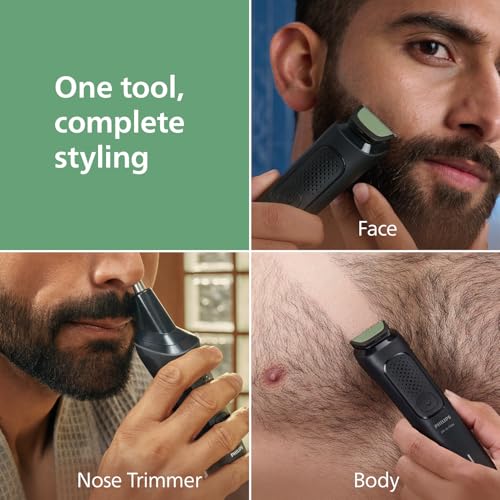 Image of Philips India's No.1 Men's Trimmer | Single stroke beard trimming | 10-in-1 All in One Grooming Kit- Head to Toe | Detail trimmer attachment | 90 min. runtime | 5 yrs* warranty | MG3941