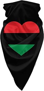 Pan-African Flag Heart Windproof Sports Face Mask Suitable for Motorcycle Mask Balaclava Outdoor Riding Scarf