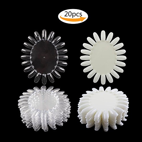 Teenitor 20pcs Nail Art Wheel Practice Templates Display Tool Nail Polish Color Card Plates