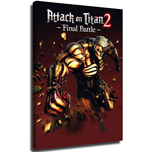 Snadkil Póster de Ataque a Titán Art Abstracto Attack on Titan de madera de 40,6 x 60,9 cm enmarcado para pared, pieza abstracta moderna decoración del hogar, estirado y listo para colgar