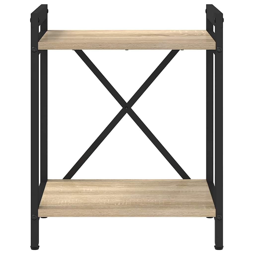 Libreria 40x30x50 cm Legno Ingegnerizzato Rovere Sonoma | Mobile scaffale versatile per soggiorno e studio, struttura in acciaio nero con portata fino a 60 kg per libri e oggetti.