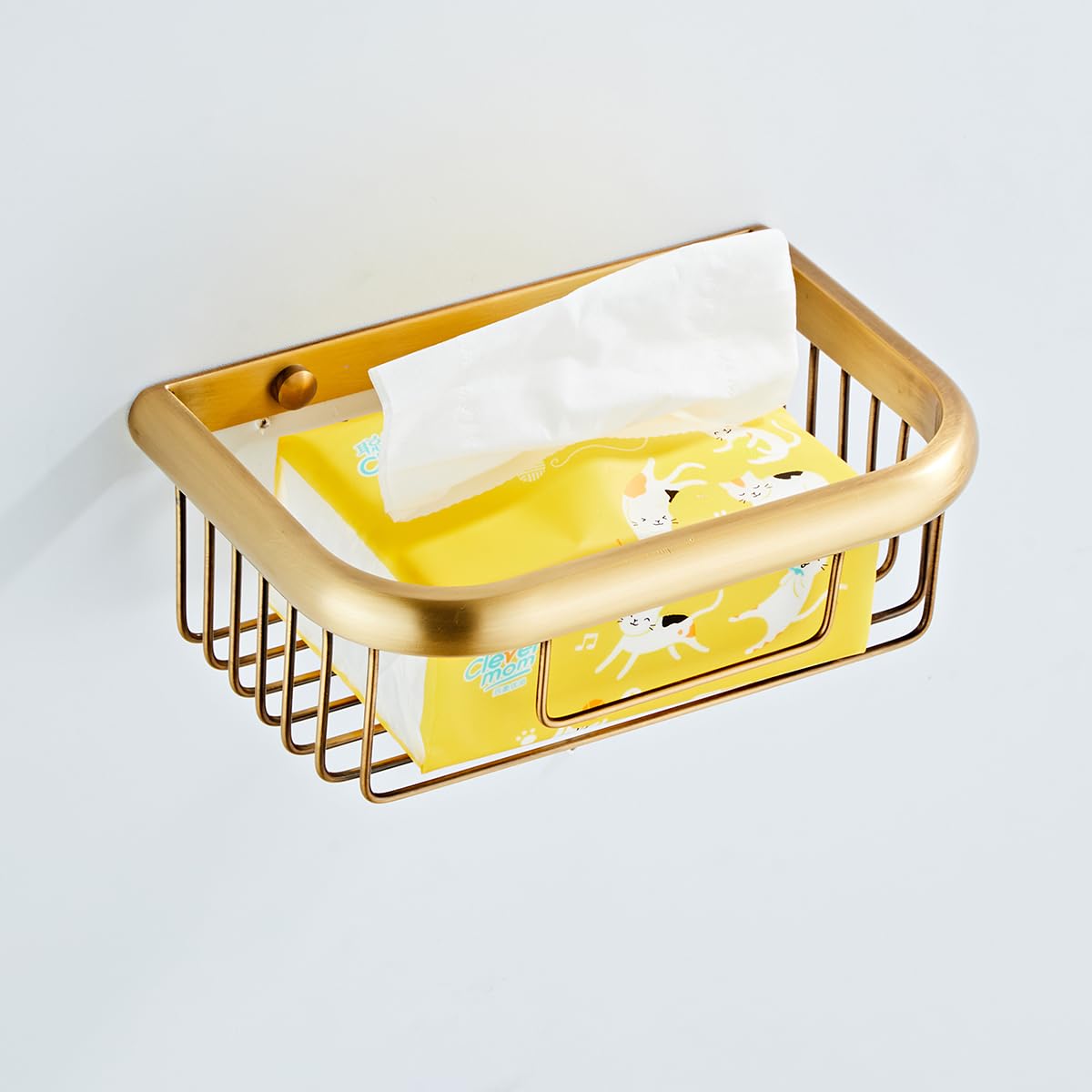 Hoinerus Anqiue Brass Antique Brass Brass Bathroom Organiser Shelf Shower Caddy Cosmetics Paper Holder