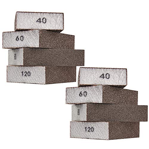 Acroma 8-Pack Wet Dry Sanding Sponges Sanding Blocks Assortment 40 60 80 120 Grits for Sanding Wood, Glass and Metal