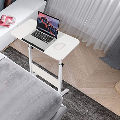 Reversible Table Height Adjustable Home Office Desk Portable Laptop Desk Suitable For Bedroom Bedside Office Living Room Sofa Mobile Small Space Portable Desk Furniture Size 15.7 * 31.5 Inches, White #TOP5