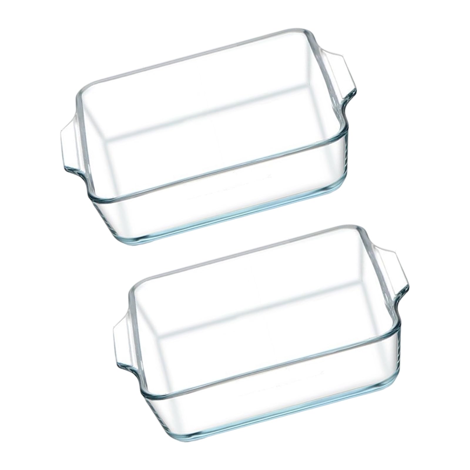 DSLKGWE 2Pieces Clear Glass Cookware Set Microwave Serving Dishes Suitable for Oven Microwave and Serving with Nonslip Handle Ovenproof Glass Cookware Set