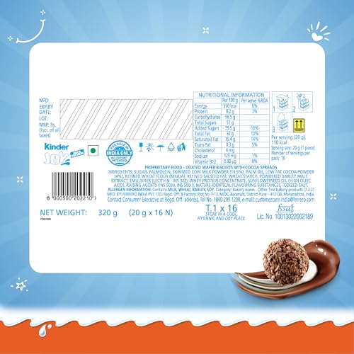 Image of Kinder Joy Pack Of 16 (Blue),Chocolate,320 Gm