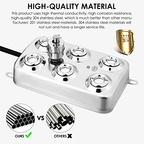 Skytou Mist Maker Fogger, 6 Head Ultrasonic Fog Machine 304 Stainless Steel With Transformer For Greenhouse Garden Lawn And Pond thumb #3