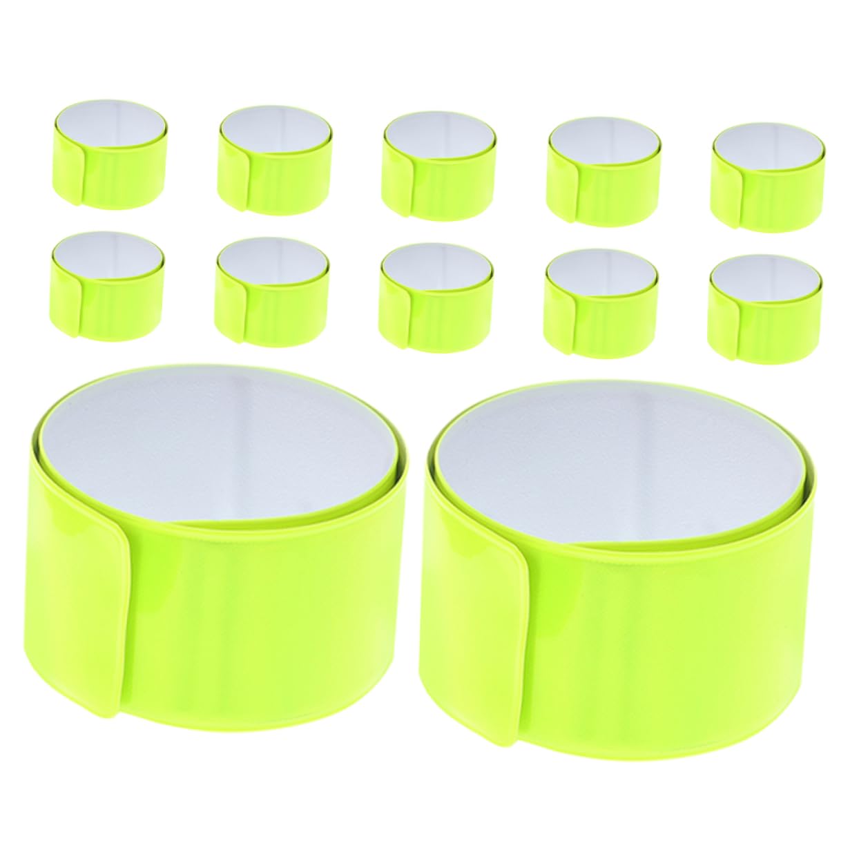 Mipcase 12pcs High Visibility Reflective Bands Comfortable Slap Bracelets for Night Running Cycling Outdoor Safety Lightweight Reflector Gear for Enhanced Visibility