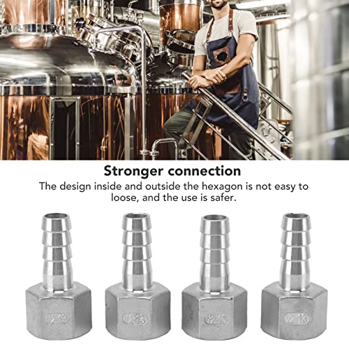 Conector manguera 13mm con rosca hexagonal de acero inoxidable 4 uds 5