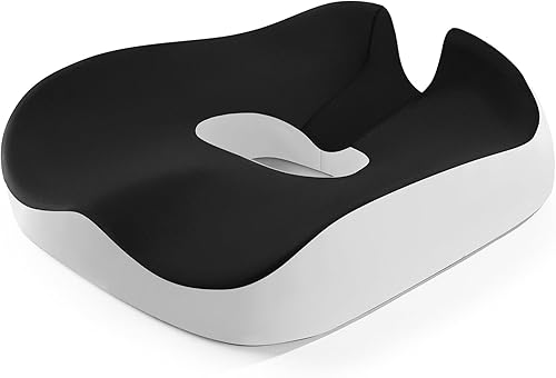 anzhixiu Almohada de dona blancanegra para hemorroides, dolor de coxis y poscirugía - Almohada para hemorroides para silla de oficina, asiento de