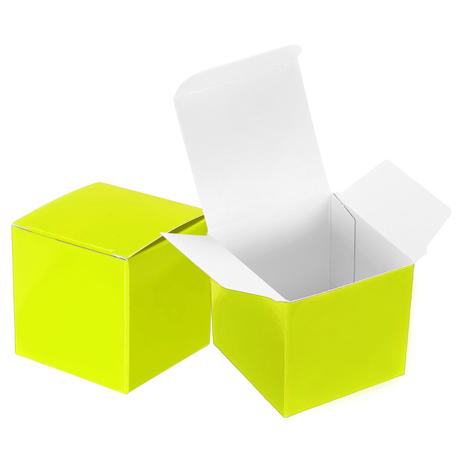 sourcing map 20Pcs Gift Boxes, 2" Square Cardboard Craft Box with Lids, Favor Treat Candy Container for Gift Wrapping, Wedding, Holiday, Birthday, Graduation, Party Supplies, Yellow
