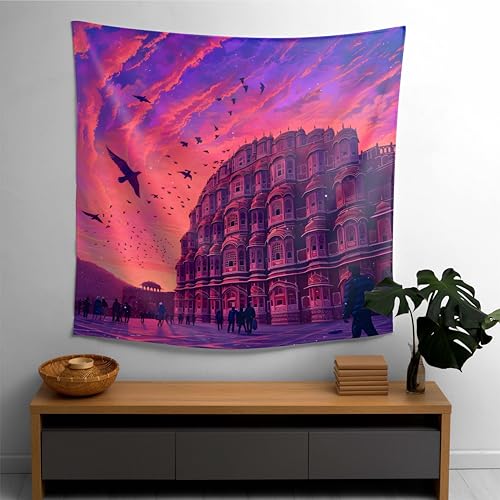 Livin'luxe Jaipur Hawa Mahal Wall Tapestry for Home Decor – Sunse...