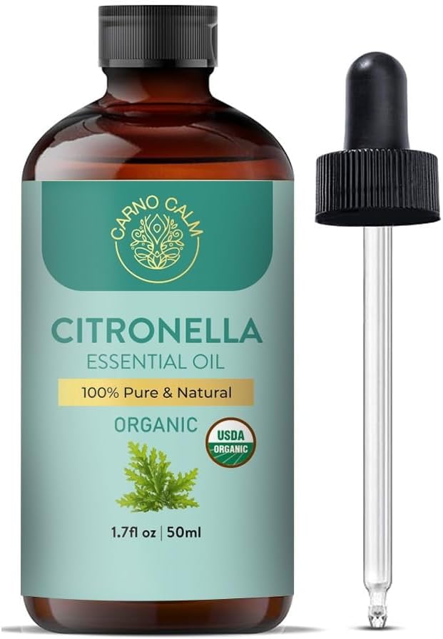 Citronella Essential Oil | USDA Certified Organic Citronella Oil | for Diffuser | for Body and Skin | Steam Distilled | Therapeutic Grade | 1.7 fl oz