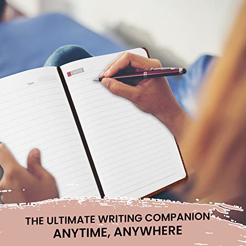 Image of Cubic Diary with Faux Leather Cover for Writing, Planning, Travel, Office Use, 80gsm A5 Paper Size, Hard Cover Binding Journal with Pen Loop, College Ruled Notebook, Color - Brown (176 Pages)