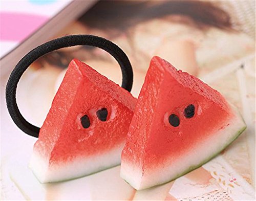 Cuhair(tm)2015 Girl Women Fruit Watermelon Hair Accessories Elastic Ties 2pcs(1pcs Hair Clip ,1pcs Hair Rope) Plastic Ha