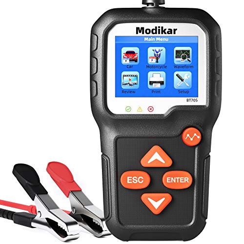 Car Battery Tester Modikar BT705 6V 12V alternator Tester 100-2000 CCA Battery Load Tester Starter and Charging System Tester Battery Analyzer for Cars Motorcycle Marine Truck and More