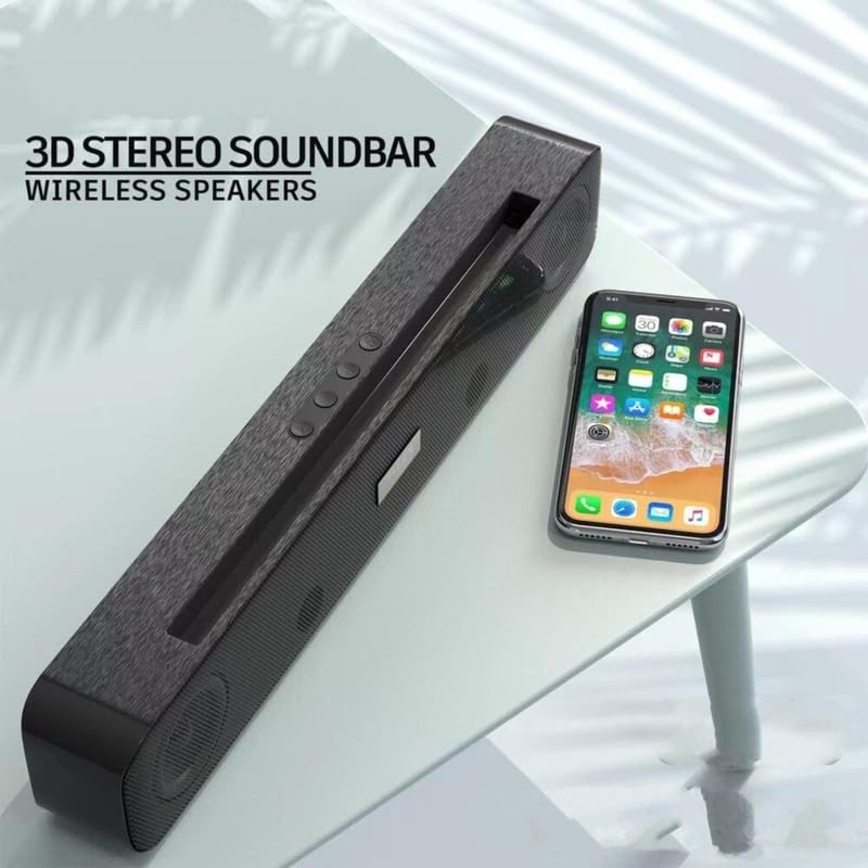 Image of Drumstone (𝗦𝗽𝗲𝗰𝗶𝗮𝗹 𝟱 𝗬𝗲𝗮𝗿𝘀 𝗪𝗮𝗿𝗿𝗮𝗻𝘁𝘆 Loud Speaker Bar with Deep Bass for Smartphones, Smart TV, Gaming, Wireless Bluetooth 5.0, USB Input, PC Sound Bar for Desktop