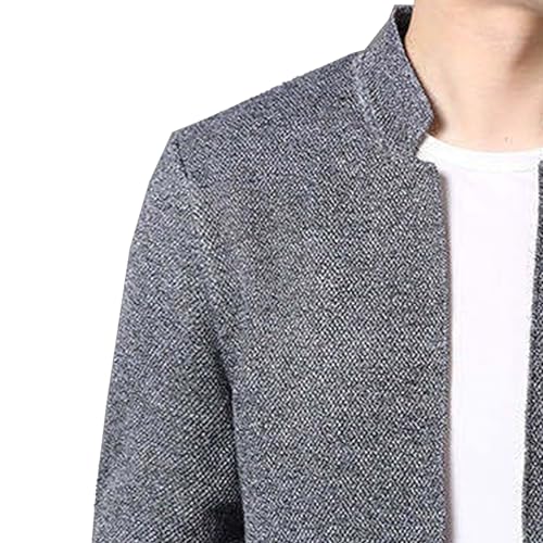 Men's Slim Fit Stand Collar Sweater Knit Cardigan Casual Solid Sweater Button Down Lightweight Sweaters4