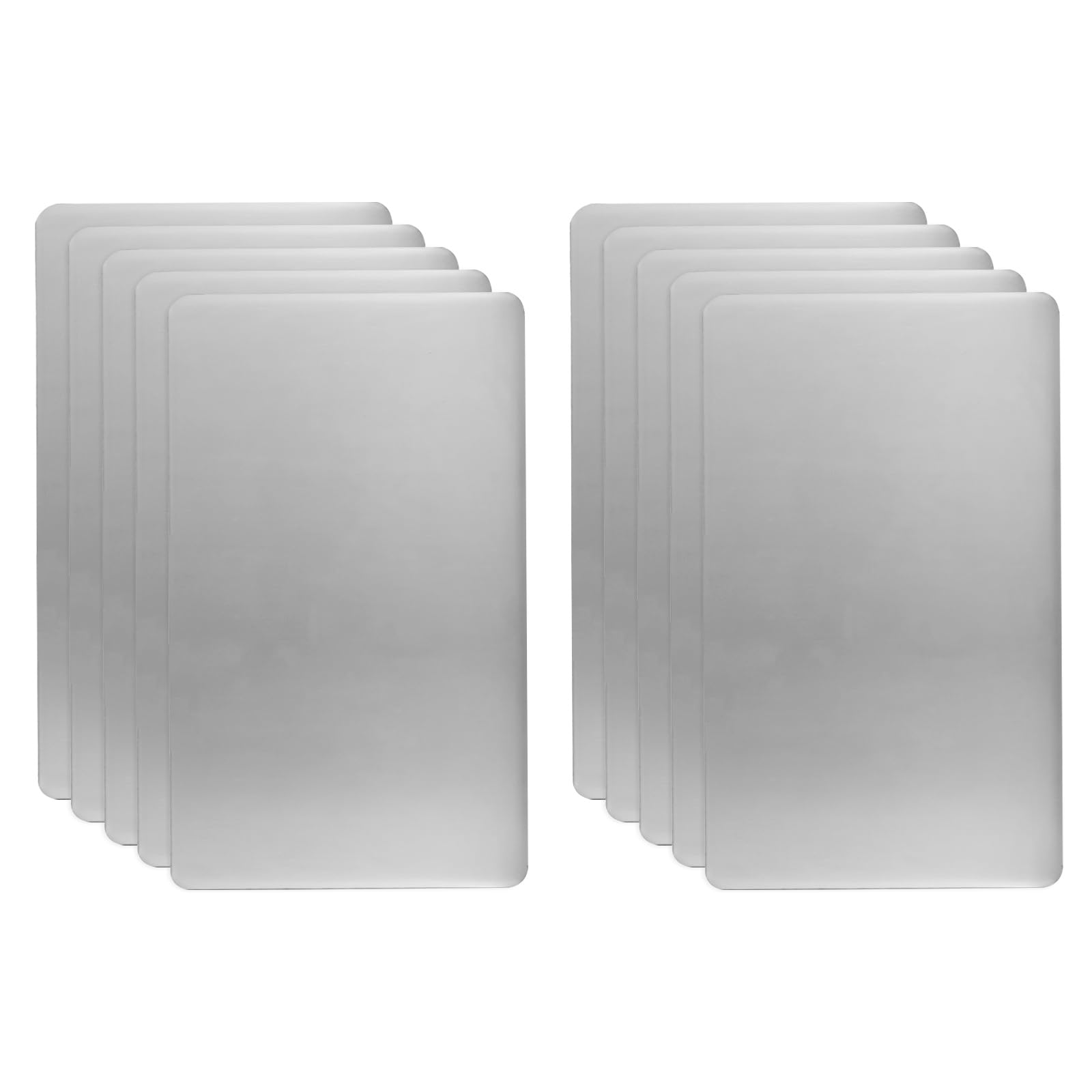 sourcing map 10pcs Metal Business Card Blanks, 100mm x 60mm x 0.4mm Stainless Steel Engraved Metal Business Visiting Name Cards for House Office DIY Gift Invitation(Black, Mirror)