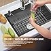 Black Kitchen Sink,25.6x17.7 Inch Kitchen Sink Stainless Steel Drop In Kitchen Sink Topmount Stylish & Modern Look Sink With Bottom Grid,Silicon Mat And Drain Assembly Add Elegance&Enhance Usability