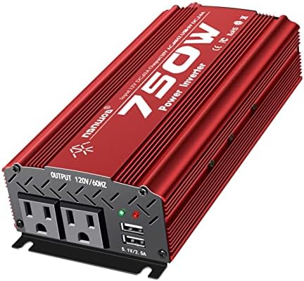 NGNWOB 750W Inverter car Inverter 12V to 110V Inverter Power Inverter for Car Vehicle Camping Power Converter with2 USB & 2 AC Ports