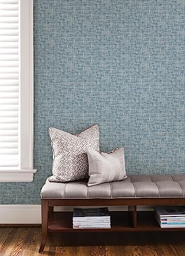 NuWallpaper Navy Poplin Texture Peel & Stick Wallpaper NU2918, 1, 52.1 x 548.6 cm - Image 2