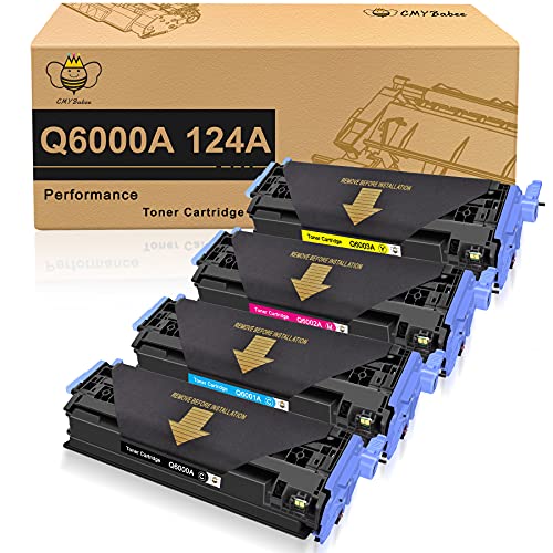 40% Off Discount CMYBabee Compatible Toner Cartridge Replacement for HP 124A Q6000A Q6001A Q6002A Q6003A Color 1600 2600n 2605dn 2605dtn CM1015 CM1017 MFP Printer (Black, Cyan, Yellow, Magenta, 4-Pack)