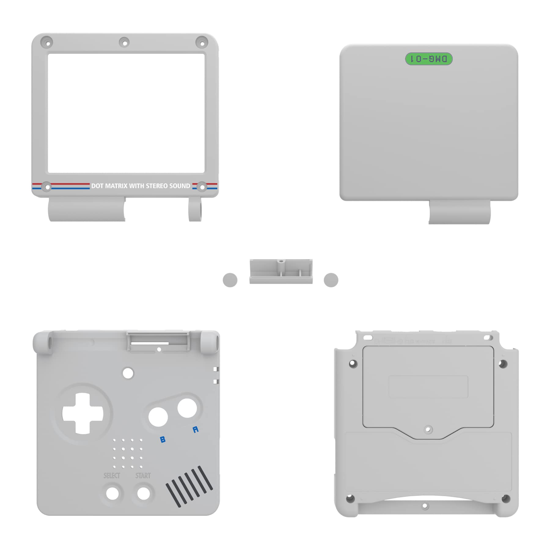 eXtremeRate Carcasa de Repuesto para Game Boy Advance SP, Funda con Botones y Placa de Cubierta, Compatible con Pantallas IPS y LCD Estándar - No Incluye Consola ni Pantalla, Clásico 1989 GB DMG-01