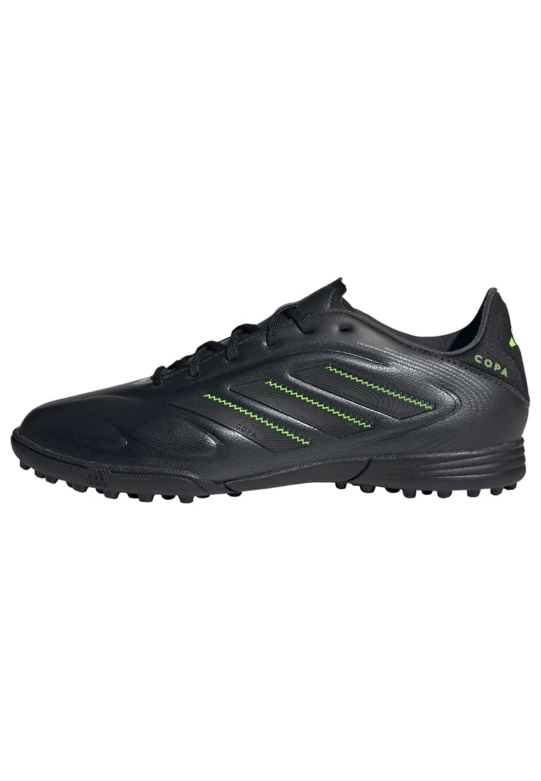 adidas COPA Pure III League Turf Football Boots Kids, Core Black/DGH Solid Grey/Lucid Lemon, 13.5 UK Child