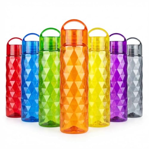 Image of RED WIND Unbreakable 1 Litre Loop Cap Water Bottles | Pack of 3 | Multicolor | Leakproof Screw Cap | BPA-Free | Bottles for Fridge, Gym, Home, Office, School and Travel