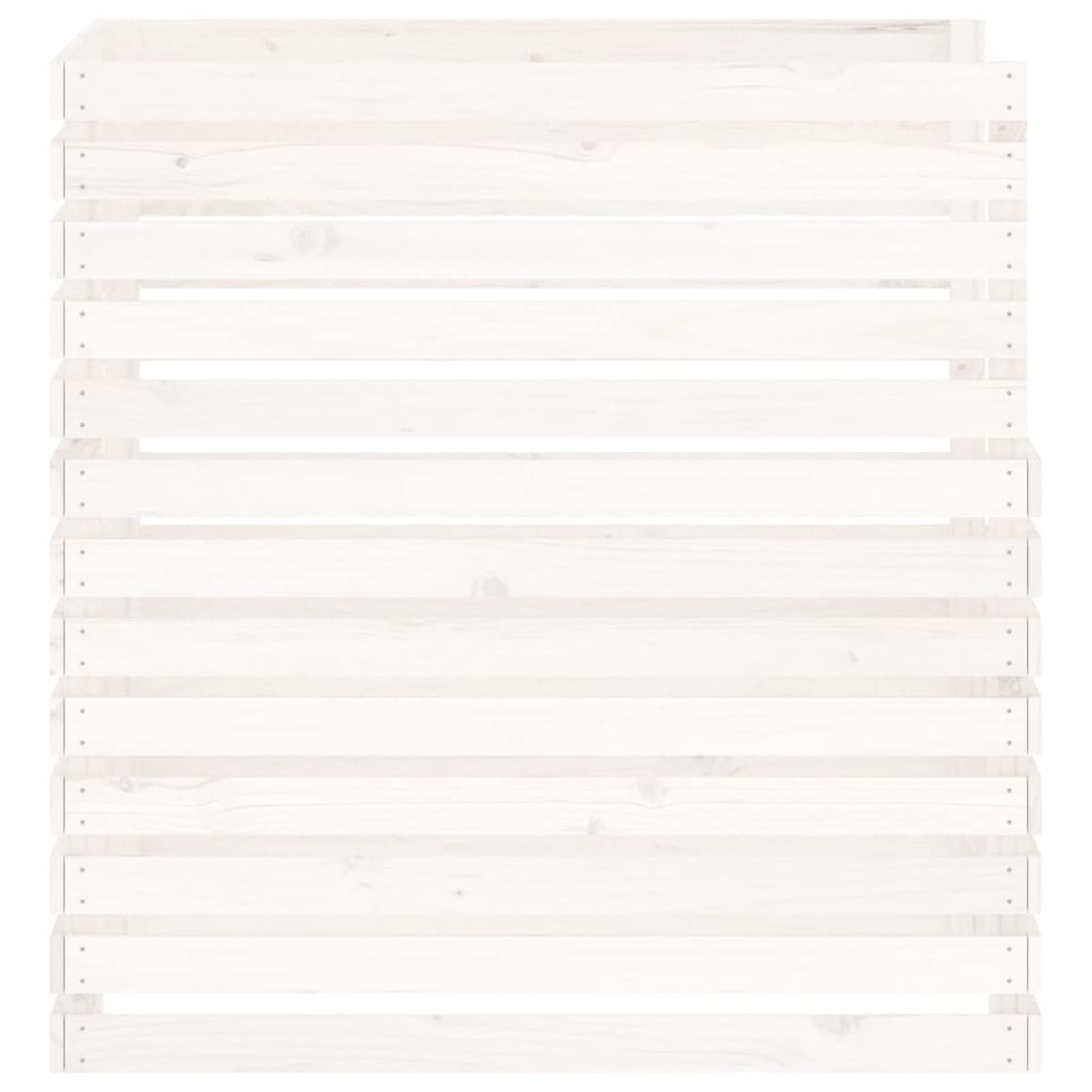 Kompostownik biały 100x100x102 cm lite drewno sosnowe, kompostownik ogrodowy, kuchnia zewnętrzna