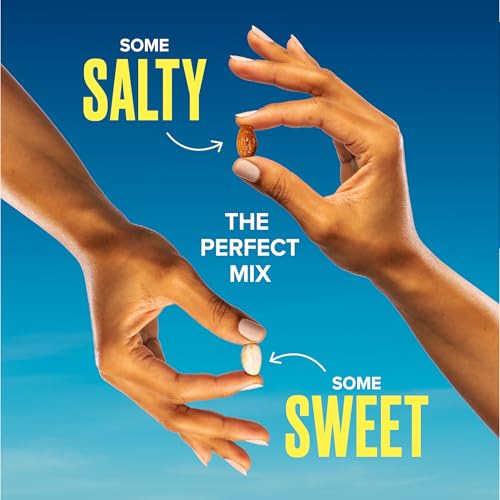Image of SkinnyDipped Salty + Sweet Vanilla Almond Crunch, Healthy Snack, Plant Protein, Gluten Free, 4 oz Resealable Bags, Pack of 5
