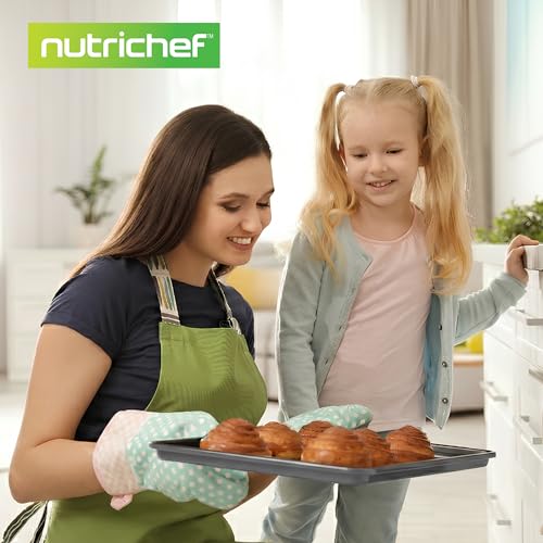 Nutrichef Ensemble de Moules à Pâtisserie Empilable Antiadhésif 8 Pièces- Ensemble de Plaques de Cuisson sans PFOA, PFOS, PTFE avec Revêtement Antiadhésif, Résistant au Four jusqu'à 232°C (Gris) – vue 8