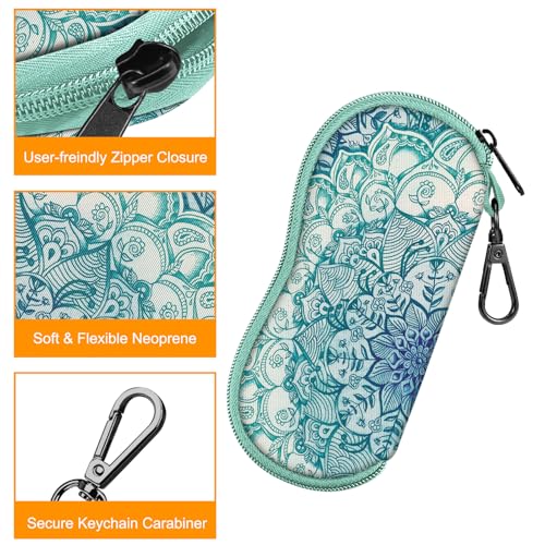 Image of FINTIE Glasses Case with Carabiner, Ultralight Neoprene Sunglasses Pouch