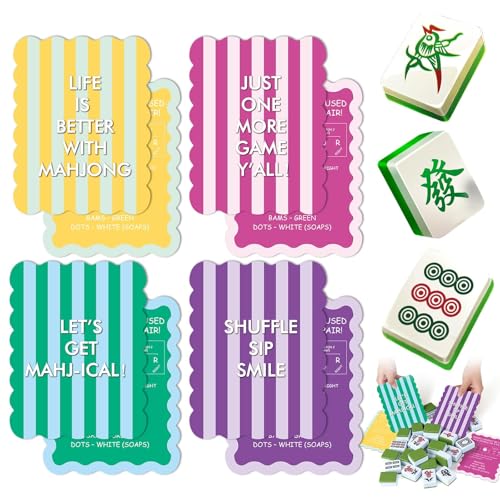 Set de 4 Barajas para Mezclar Mahjong de PVC