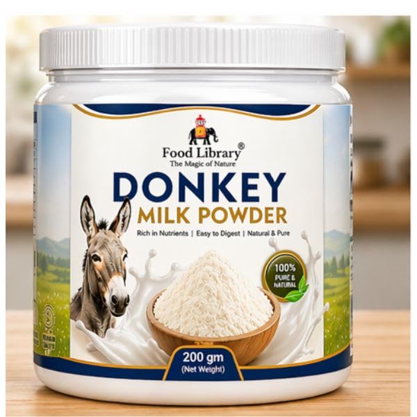 Food Library The Magic Of Nature Donkey Milk Powder 200g | Premium Pure Natural Donkey Milk Powder | Rich in Nutrients Easy to Digest | High Protein Calcium | No Added Preservatives | Healthy Dairy Alternative.-image-25