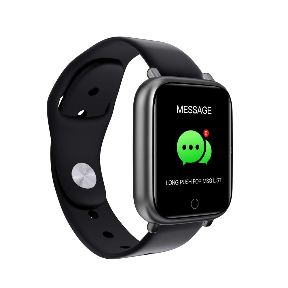 Smart Watch, DIY Full Touch Screen Smart Watch for Man Woman with Heart Rate & Sleep Monitor, IP68 Waterproof, 18 Sports Modes, Calorie Step Counter Compatible with iPhone Android (black)