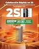Calefactor Bajo Consumo - 2000W PTC Calefactor Baño,3 Modos,70° Oscilación,Temporizador 12h,Modo ECO,Control Remoto,Protección contra Sobrecalentamiento/Vuelco,Calentador Bajo Ruido #2
