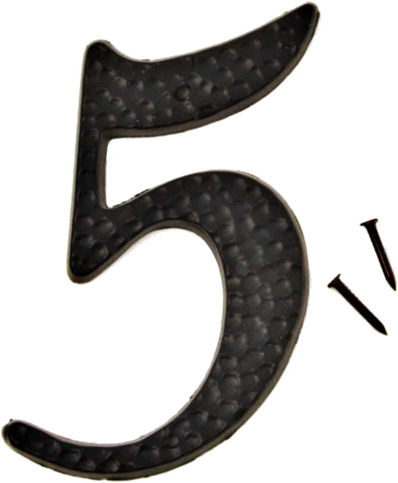 Hy-Ko Products DC-5/0 Die Cast Aluminum House Number 0 (ZERO) 4.5" High, Black, 1 Piece