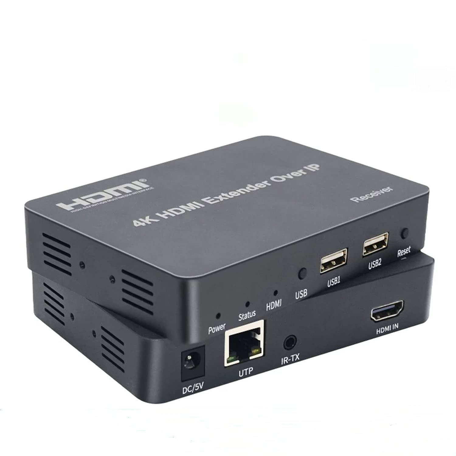 4K HDMI KVM Extender 150M Over IP KVM RJ45 Cat5E Câble Ethernet Support USB Mouse Keyboard Extension Compression sans perte