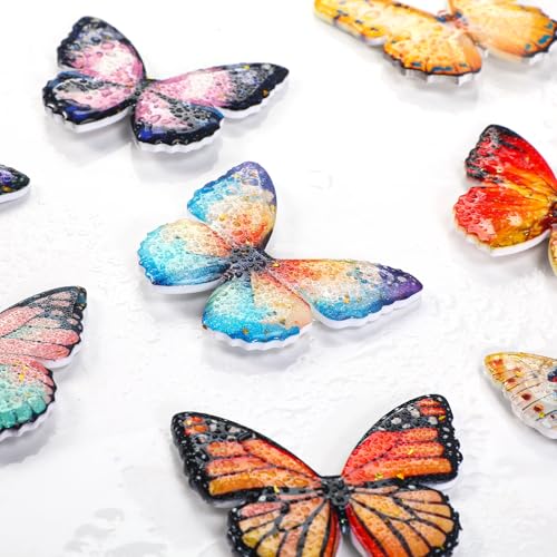 8 imanes acrílicos mariposa para refrigerador miniatura 2