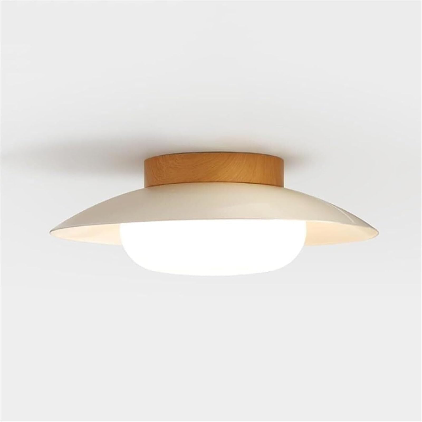 HYJAUSXB Modern Flush Mount Ceiling Light Fixture, Japanese Wabi Sabi Style Semi Light, Close to Fixtures for Bedroom, Living Room, Kitchen, Hallway, Entryway,45CM,Wood Grain