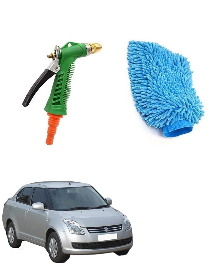 Useful Combo Car Washing Multi Function High Pressure Jet Water Spray with Cleaning Microfiber Cloth Glove Universal Suitable for Maruti Suzuki Swift Dzire Type-1