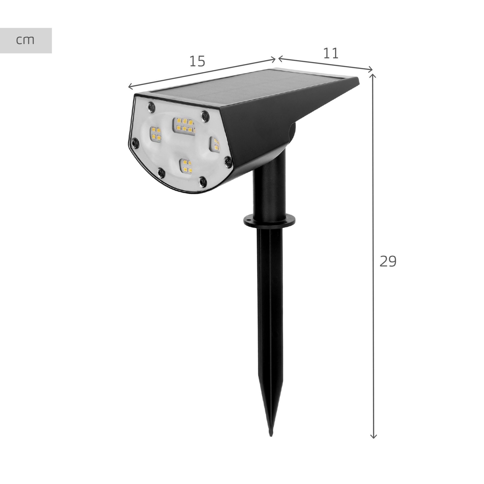 AKTIVE 6 balizas solares LED 2 en 1, Luz cálida 5-10 lúmenes, Con estaca o montaje en pared, Sin cables, Resistentes al agua, Alcance 1-2 m, Autonomía hasta 8 h, Iluminación jardín y terraza (61585)