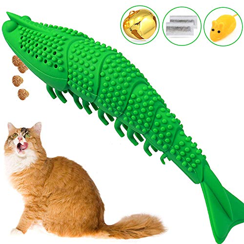 Mcgrady1xm Catnip Toys for Cats Kitten Kitty Cat Toys Interactive Cat Toothbrush Toy Cat Dental Care Teeth Cleaning Chew Toys Refillable Pet Cat Treat Toy Cat Stuff