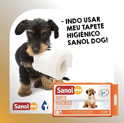 Sanol Dog Tapete Higiênico Descartável Para Cães 30 Unidades Branco Tamanho Total 60Cm X 80Cm Tamanh