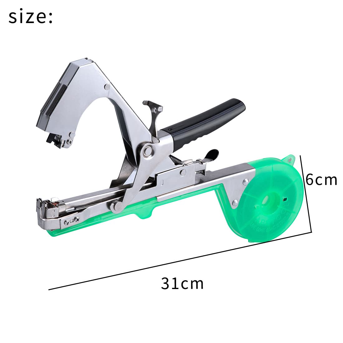 Vining Vegetables Garden Tape Tool - Máquina de atar a mano con 6 rollos de cinta y grapas para uvas, frambuesas y tomates