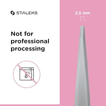 Staleks P-08 Eyebrow tweezers, pull tweezers with PVC protection sheath, total length 9.5cm