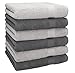 Produktbild Betz 6 Stück Handtücher Premium 100% Baumwolle Größe 50 cm x 100 cm Silbergrau/anthrazit