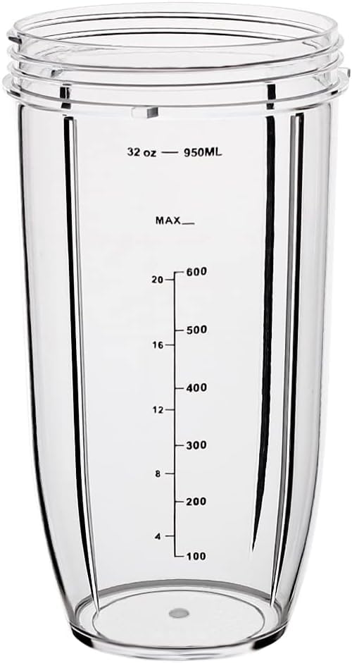 Image of Wonder Star Replacement Blender Cup, 950ml, Compatible with Nutribullet 600W /900W Series, Clear Cup with Measurement Markings|| oem product||1 big cup only without extractor||match and buy